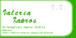valeria kapros business card